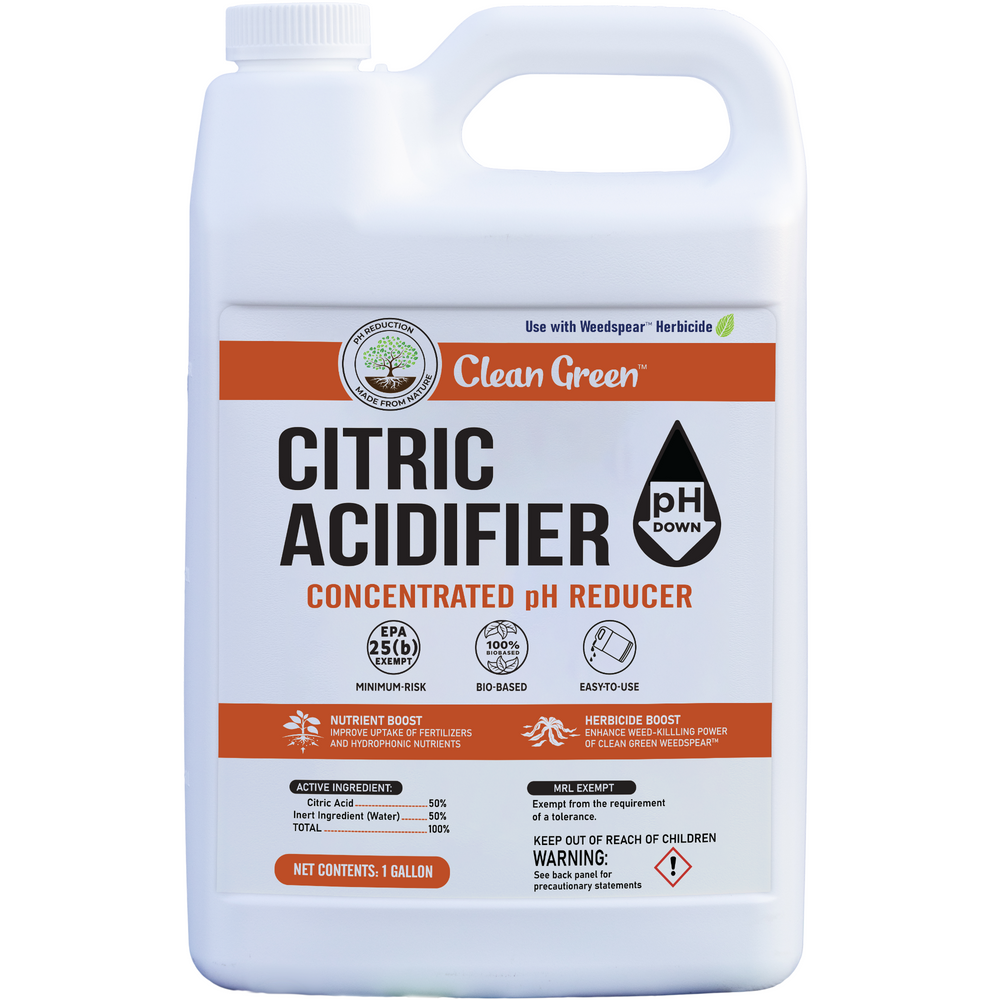 Clean Green Citric Acidifier pH Down 50% Concentrated Citric Acid Solution for Agriculture, Cleaning & More