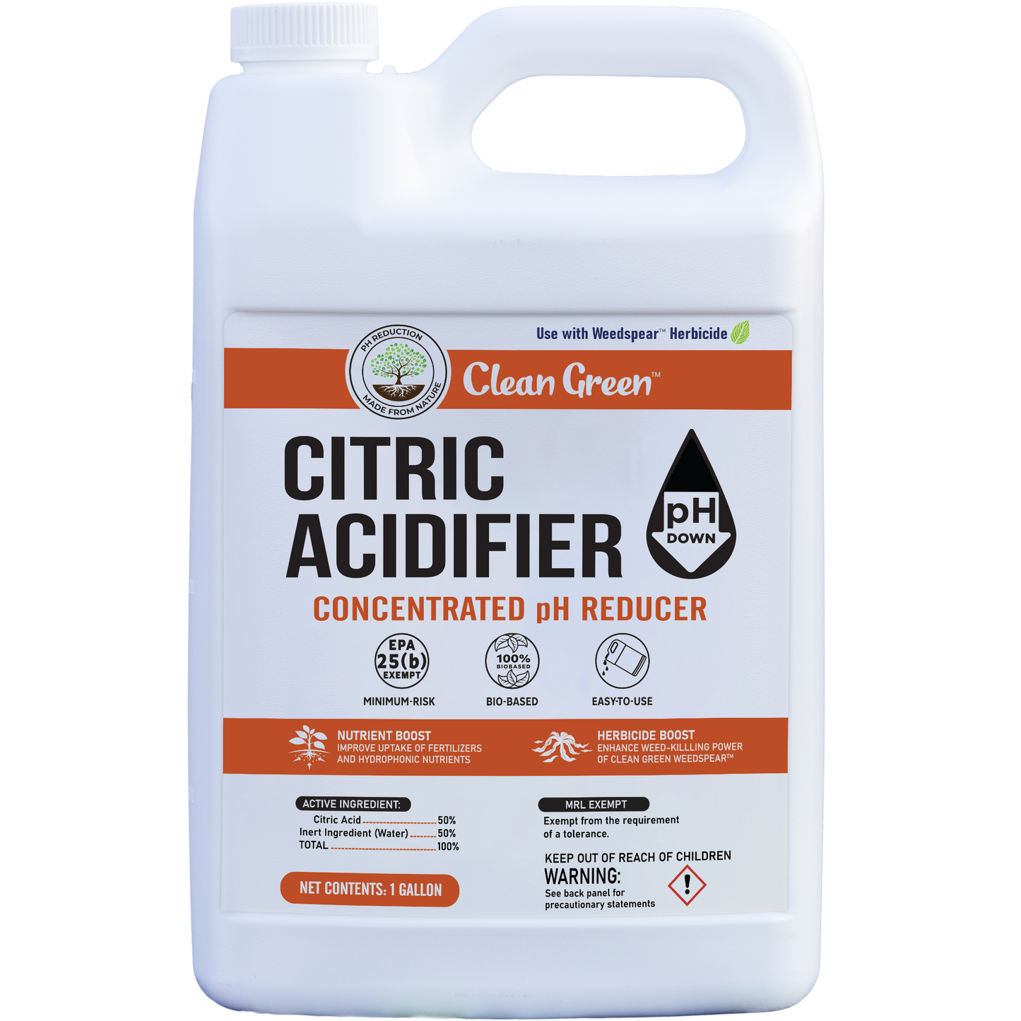 
                  
                    Clean Green Citric Acidifier pH Down 50% Concentrated Citric Acid Solution for Agriculture, Cleaning & More
                  
                