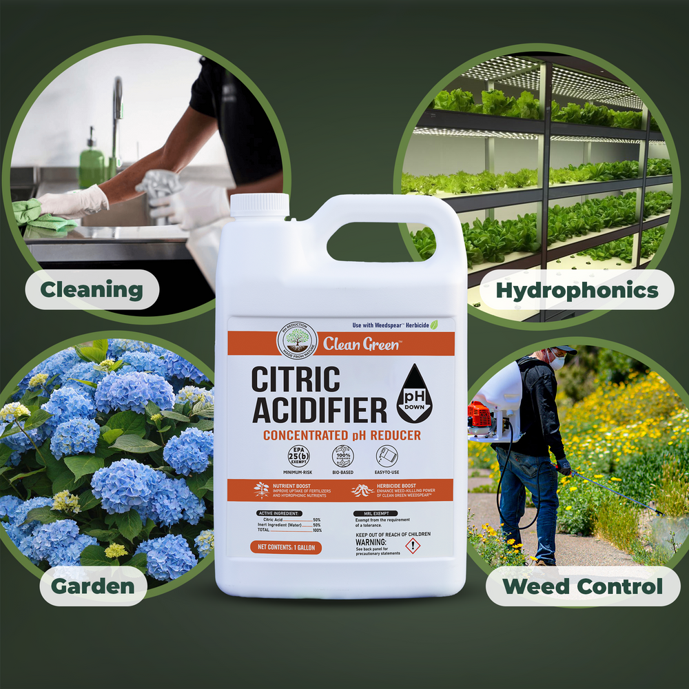 
                  
                    Clean Green Citric Acidifier pH Down 50% Concentrated Citric Acid Solution for Agriculture, Cleaning & More
                  
                