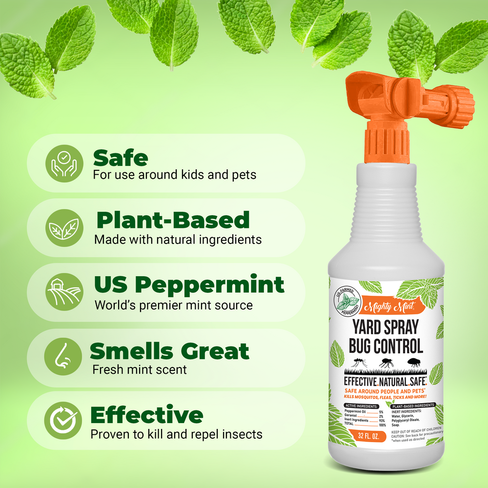 
                  
                    Mighty Mint Yard Spray Bug Control - Natural Peppermint Lawn Spray - 32oz
                  
                