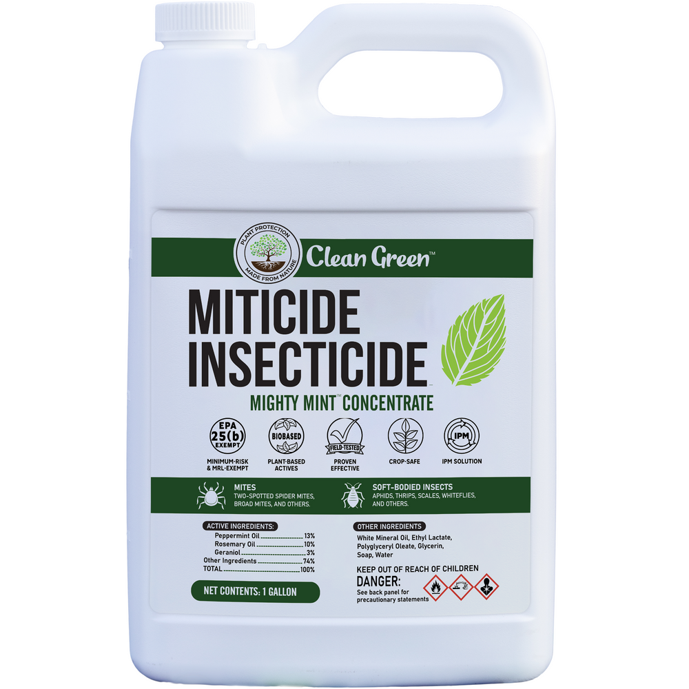 Mighty Mint Miticide Insecticide Plus – 1 Gallon Botanical Oil Concentrate for Spider Mites, Aphids, Disease, and Insects