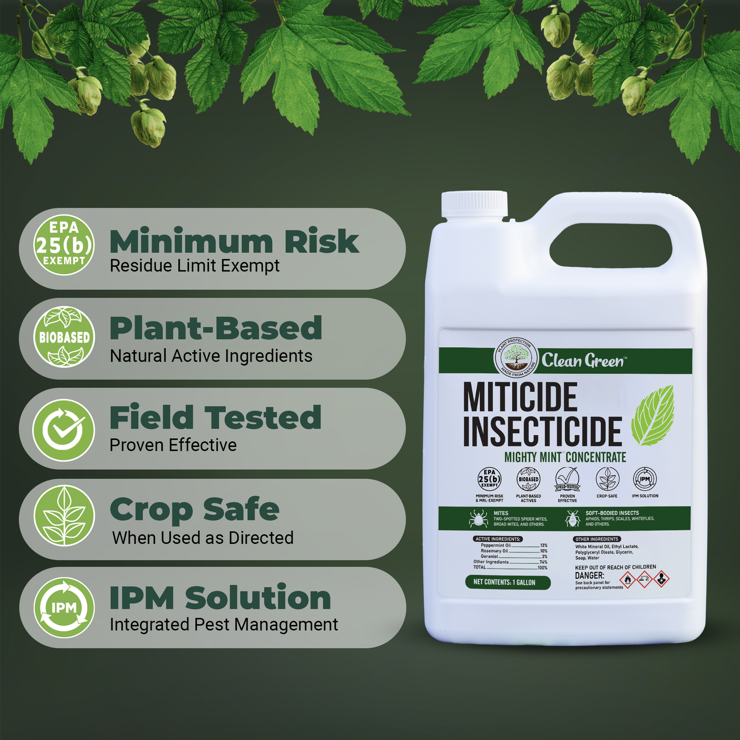 
                  
                    Mighty Mint Miticide Insecticide Plus – 1 Gallon Botanical Oil Concentrate for Spider Mites, Aphids, Disease, and Insects
                  
                