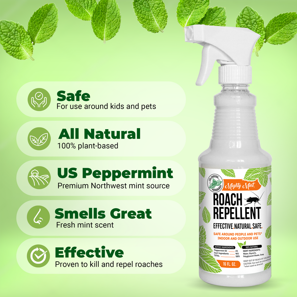 
                  
                    Features and Benefits: Safe, All-Natural, US Peppermint, Smells Great, Effective
                  
                